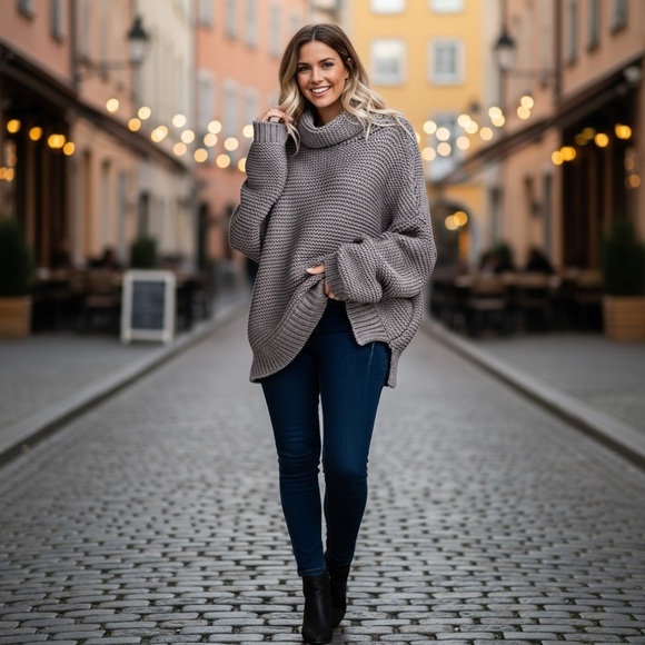 Charcoal Chunky Turtleneck Sweater
New - Picture 2 of 5